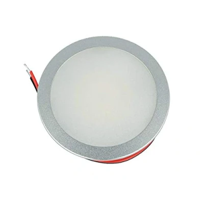 Image de LEDLUX Mini Spot LED encastrable rond 5 W AC/DC 12 V DC 24 Trou 60 mm Dimmable PWM (aluminium satiné, 3000 K)