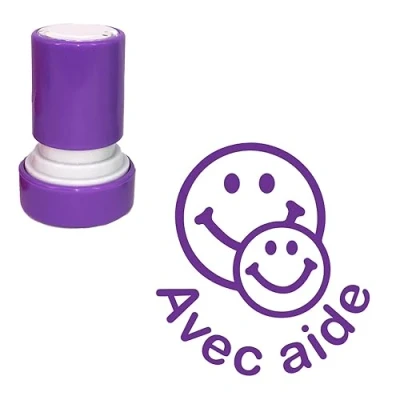 Image de Avec aide Tampons Auto Encreurs Enseignants Pourpre 22mm, Re éncrable