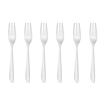 Image de Sambonet Cake Forks Leaf Silver 6 Pieces