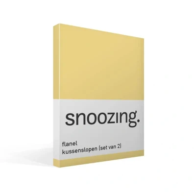 Image de Snoozing Flanelle Taies d&#039;oreiller Lot de 2 60x70 cm Jaune
