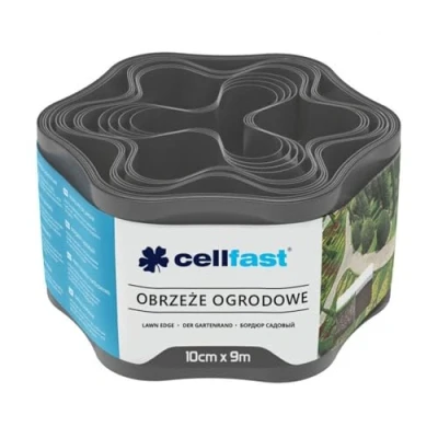 Image de Cellfast Bordure de pelouse ondulée en Plastique Graphite 10 cm x 9 m