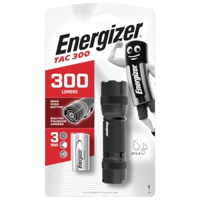 Image de Energizer Lampe de Poche Tactique TAC 300, Éclairage LED 300 Lumens, Robuste et Compacte, Pile Incluse