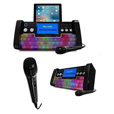 Image de Easy Karaoke EKS780 BT Machine de karaoké Bluetooth CD+CDG avec Haut Parleur, 1 Microphone, lumières Disco LED et écran TFT Couleur 7&quot;