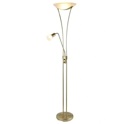 Image de Lindby Felicia lampadaire à éclairage indirect avec lampe de lecture, laiton