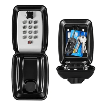 Image de Nestling® Boite a Clefs de Securisee Exterieur, Grande Boîte à Clés Murale Étanche avec Code 12 Chiffres, Clé Ultra Robuste pour Maison, Usine, Garage, Airbnb, Gris, X Large, BH014