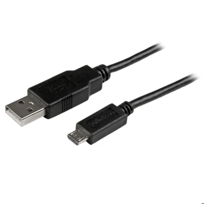 Image de StarTech.com Câble de charge /synchronisation mobile USB A vers Micro B slim 2 m pour smartphone et tablette M/M Noir Neuf