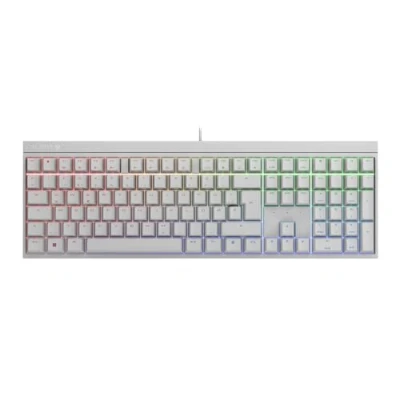 Image de CHERRY MX 2.0S, Clavier de gaming mécanique avec rétro éclairage RGB, Disposition allemande (QWERTZ), Conçu en Allemagne, Original RED Switches, Blanc