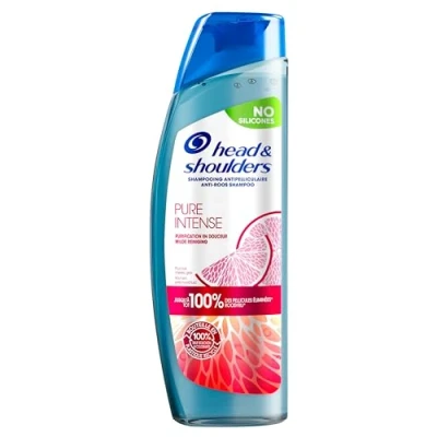 Image de Head &amp; Shoulders Pure Intense Purification En Douceur Shampooing Antipelliculaire 6x250 ml, Aux Agrumes, Pour Cuir Chevelu Gras, Jusqu’à 100 % des pellicules éliminées