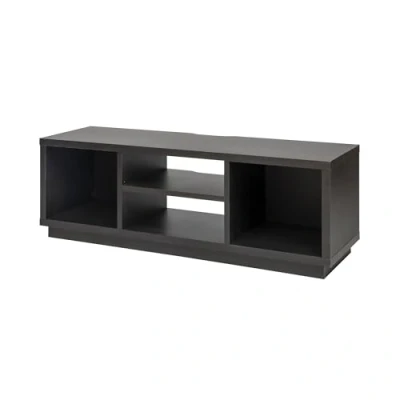 Image de Iris Ohyama, Meuble TV, Support télévision pour ecran jusqu&#039;à 55 pouces, 4 Etagères, Sortie câbles, Pieds ajustables, Chambre, Salon TV Cabinet Standard OTS 125S Chêne noir