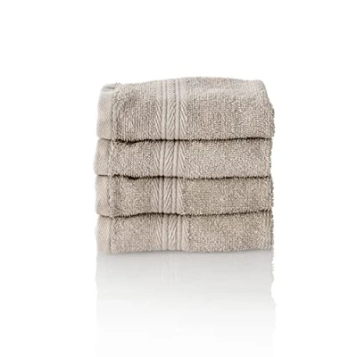 Image de ALCLEAR Lot de Serviettes éponge qualité supérieure, Gamme Disponible en 6 Coloris et 5 Tailles, : Gris Platine, 4 pour Le Visage 30 x 50 cm, Oeko Tex Standard 100