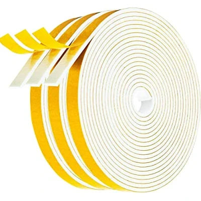 Image de Gvolatee Joint Porte Isolation, Bande de d&#039;Étanchéité en Caoutchouc 12mm(L) X 6mm(H), Mousse Adhesive, Calfeutrage Fenetre pour Preuve Collision, Anti Froid, Antichoc (5M 3 Rouleaux)