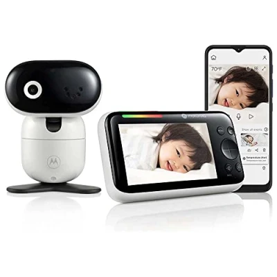 Image de Motorola Nursery PIP1610 HD Wifi, Moniteur Vidéo Bébé Unité Parentale 5&quot; 720p Appli 24hrs cloud inclu, Panoramique, Inclinaison et Zoom à Distance Com. Bidirectionnelle