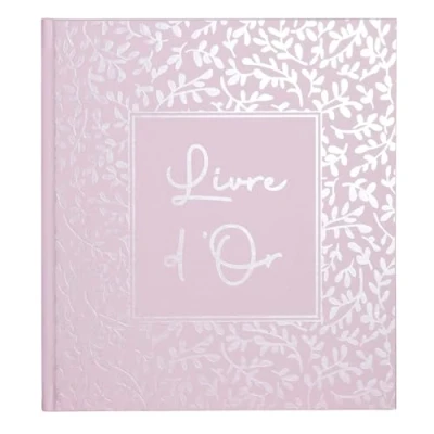Image de EXACOMPTA 47364E 1 Livres d&#039;or AUTENTIK Format Compact 21 x 19 cm Tranche et Marquage Argent avec Inscription 140 Pages Blanches Unies Rose Candy