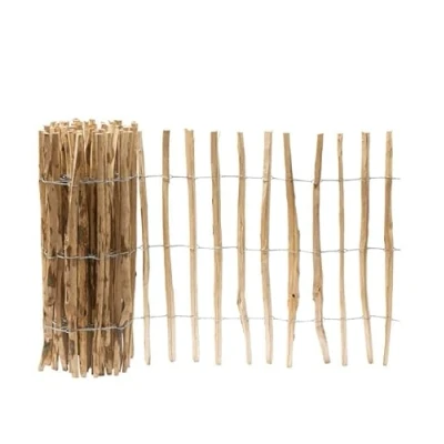 Image de Garmix Clôture de jardin en lattes bois 5 m (100 cm, 7 8 cm)