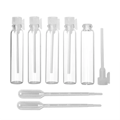 Image de Enslz Lot de 100 mini flacons vides en verre pour huiles essentielles et aromathérapie (1 ml)