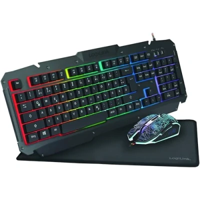 Image de LogiLink ID0185 clavier Souris incluse Jouer USB QWERTY Anglais Noir Neuf