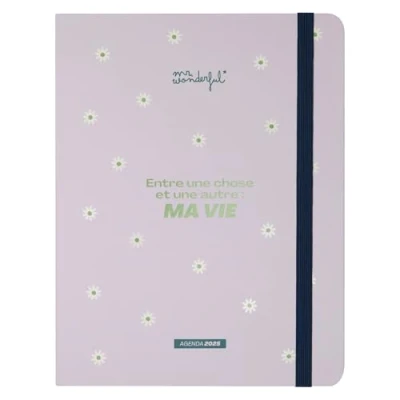 Image de Mr. Wonderful Agenda Office 2025 Semainier Entre une chose et autre : ma vie Avec 8 feuilles d&#039;Autocollants des Blocs Notes Autocollants