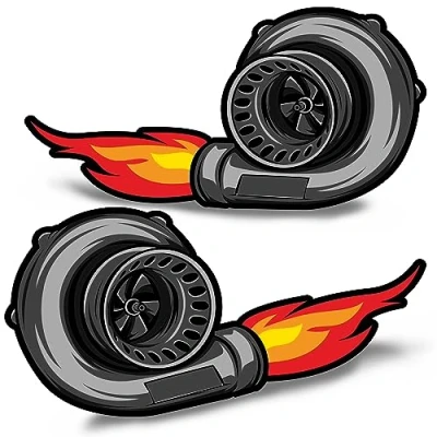 Image de Biomar Labs 2 x PVC Auto Adhésif Vinyle Autocollant Turbo Course Décalcomanie Stickers Moto Voiture Vélo Fenêtre Porte B 59