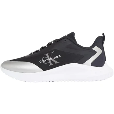 Image de Calvin Klein Jeans Femme Eva Runner Low Lace Mix ML WN Yw0Yw01442 Baskets, Noir (Black/Silver), 37 EU