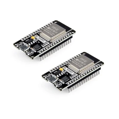 Image de ELEGOO 2PCS ESP32 Carte de développement avec Port USB Micro 2,4 GHz WiFi + Bluetooth Dual Core Microcontrôleur pour Arduino, MicroPython, NodeMCU, AP/STA/AP+STA, Puce CP2102