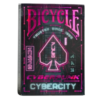 Image de Bicycle Jeu de 54 Cartes à Jouer Collection Creatives Cyberpunk Cyber City Magie/Carte Magie, Noir, Fluo, Sombre