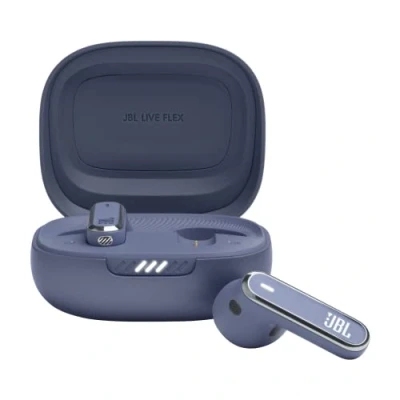 Image de JBL Live Flex, écouteurs sans fil, technologie bluetooth 5.3, réduction de bruit et son spatial JBL, jusqu&#039;à 40 h d&#039;autonomie, Blues