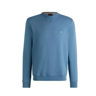 Image de BOSS Hommes Westart Sweat Regular en Molleton de Coton avec Patch logoté
