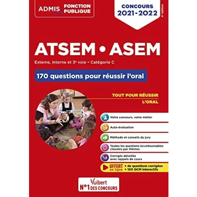 Image de Concours ATSEM et ASEM Catégorie C 170 questions pour réussir l&#039;oral: Agent (territorial) spécialisé des écoles maternelles ... Livre d’occasion