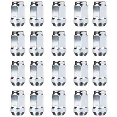 Image de RYBO Lot de 20 écrous roue hexagonaux en alliage chromé M12 x 1,5, 19 mm, compatibles avec Ford et plus encore