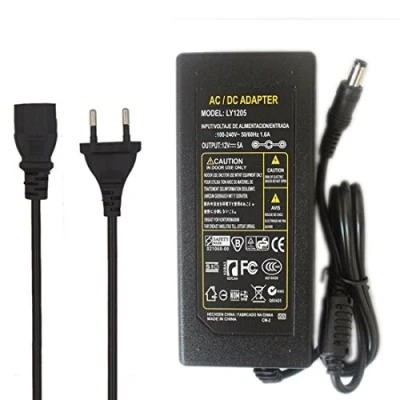Image de JOYLIT Alimentation 12V 5A, Transformateur AC 100V 240V à DC 12 Volt 60W avec Prise EU, Adaptateur 5000mA pour 5050 3528 2835 Bande LED,Lumières LED, CCTV, Moniteur TFT