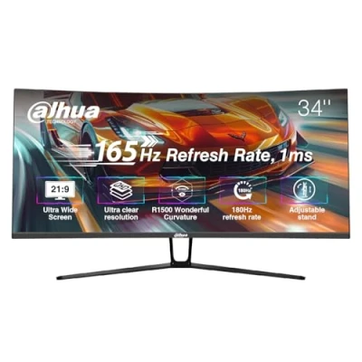 Image de Écran PC UltraWide DAHUA LM34 E330C 34 pouces 3440 x 1440 LCD Noir/Rouge