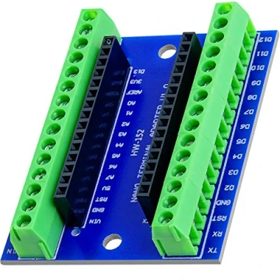 Image de AZDelivery Nano Terminal Adapter Board avec bornes à vis, module compatible Arduino, E Book inclus !