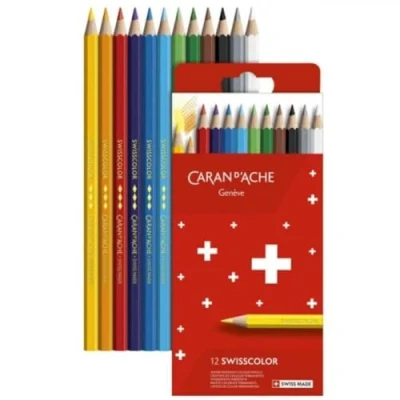Image de Caran d&#039;Ache Swisscolor Étui en carton avec 12 crayons de couleur imperméables