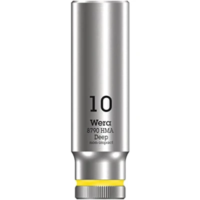 Image de Wera 05004507001 8790 HMA Deep Douille 1/4&quot;, Jaune Clair, 10.0 mm