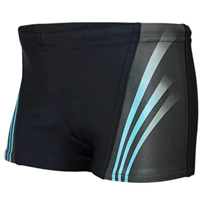 Image de Aquarti Maillot de Bain avec Insert Contrasté Boxer Natation pour Garçon, 16101 Noir/Bleu, 128