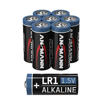 Image de ANSMANN Piles alcalines LR1 (Lot de 8) 1,5V pour Calculatrice Poche, Horloge Murale, Ouverture Garage à Distance, etc. jetables Hautes Performances