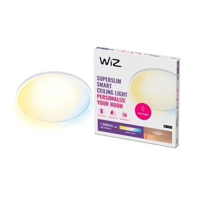 Image de WiZ Plafonnier Connecté Wi Fi SuperSlim Blanc, 2700 6500K, 16W, Nuances de fonctionne avec Alexa, Google Assistant et Apple HomeKit
