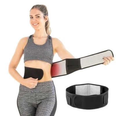 Image de InnovaGoods Bande Thermique Correctrice Posture, Aimants Tourmaline Auto Chauffants, Conception Ergonomique, Multifonction, Soulagement Dos, Unisexe, Noir, Taille Unique, Polyester