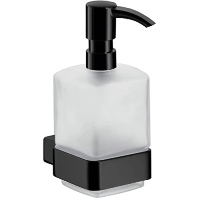 Image de Emco Loft 52113301 Distributeur de Savon Liquide (tête Pompe en Plastique Noir, récipient Verre Cristal satiné, Hauteur 160 mm, Largeur 70 mm), Normal