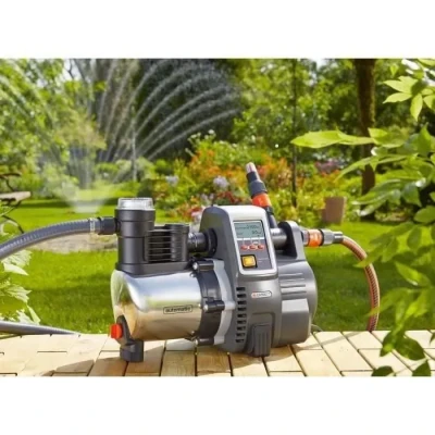 Image de GARDENA Station de pompage 6000/6E LCD Inox Premium : pompe domestique, débit 6 000 l/h, moteur 1 300 W, affichage LC, corps en acier inoxydable qualité (1760 20)