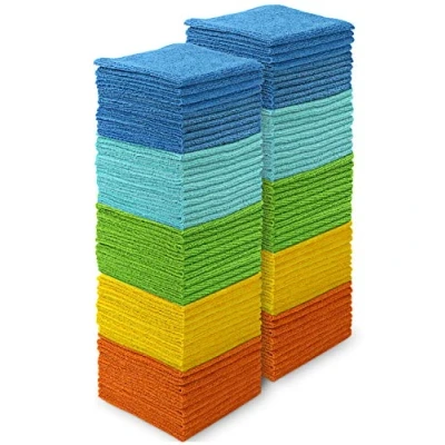 Image de AIDEA Lot de 100 Chiffons Nettoyage en Microfibre, Torchons Lavette Microfibre Ménage Plus Doux, Absorbants, Non Pelucheux, pour Maison, Cuisine, Voiture, Cenêtres e Vitre 30 x 30cm