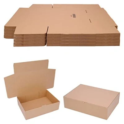 Image de verpacking Lot de 100 cartons pliables 43 x 31 12 cm marron (dimensions extérieures 44 32 12,5 cm) WP L Carton d&#039;expédition DHL Hermes DPD GLS DIN A3