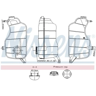 Image de NISSENS 996329 Vase d&#039;Expansion 1,4 avec cache OPEL: Insignia A Sports Tourer, 3/5 portes, Berline, FORD: FIESTA 4