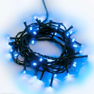 Image de Hellum guirlande lumineuse extérieure, 80 LED outdoor électrique 7,9 m, avec minuterie, bleue transformateur extérieur, câble vert