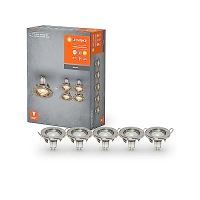 Image de Spot Subsiders LEDVANCE 5 pack Ampoule Osram Gu10 incluse Nickel brossé Intérieur