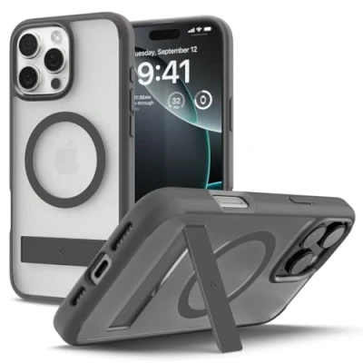 Image de Spigen Coque pour iPhone 16 Pro Max, Ultra Hybrid S MagFit, [Fixation Flexible] 6,9 Pouces Frost Gris