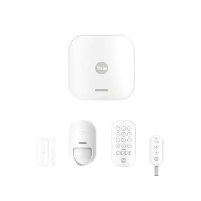 Image de Yale Kit Alarme Maison sans Fil connectée Alertes en Temps réel Via Application 1 Centrale,1Détecteur Mouvement,1 Détecteur Ouverture, Clavier, Porte clé Compatible avec Alexa, Google