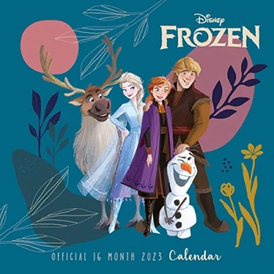 Image de Calendrier 2023 Disney La Reine des neiges, produit officiel avec une vue mensuelle, 30 cm x