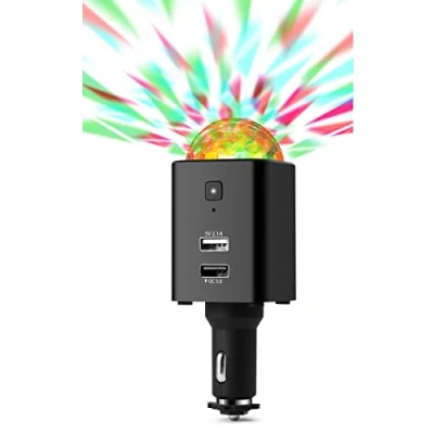 Image de Technaxx Allemagne Mini Boule Disco pour Voiture avec LED, lumière de fête, USB, Petite l&#039;extérieur et la Voiture, Fonction Charge Votre téléphone Portable, TX 159