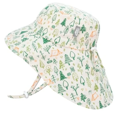 Image de JAN &amp; JUL Chapeau de soleil réglable en coton UPF 50+ pour enfant, Camp Grove, 5 12 ans